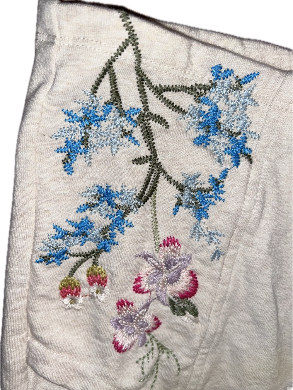 JW LosAngeles Johnny Was Catalina French Terry Cotton Embroidered Boho Shorts XS - Picture 13 of 15